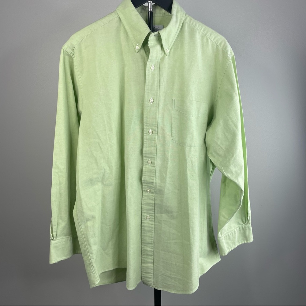 Brooks Brothers‎ Men's Green Cotton Button-Down Long Sleeve Shirt 16 1/2 - 32/33